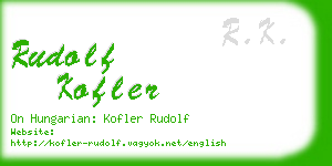 rudolf kofler business card